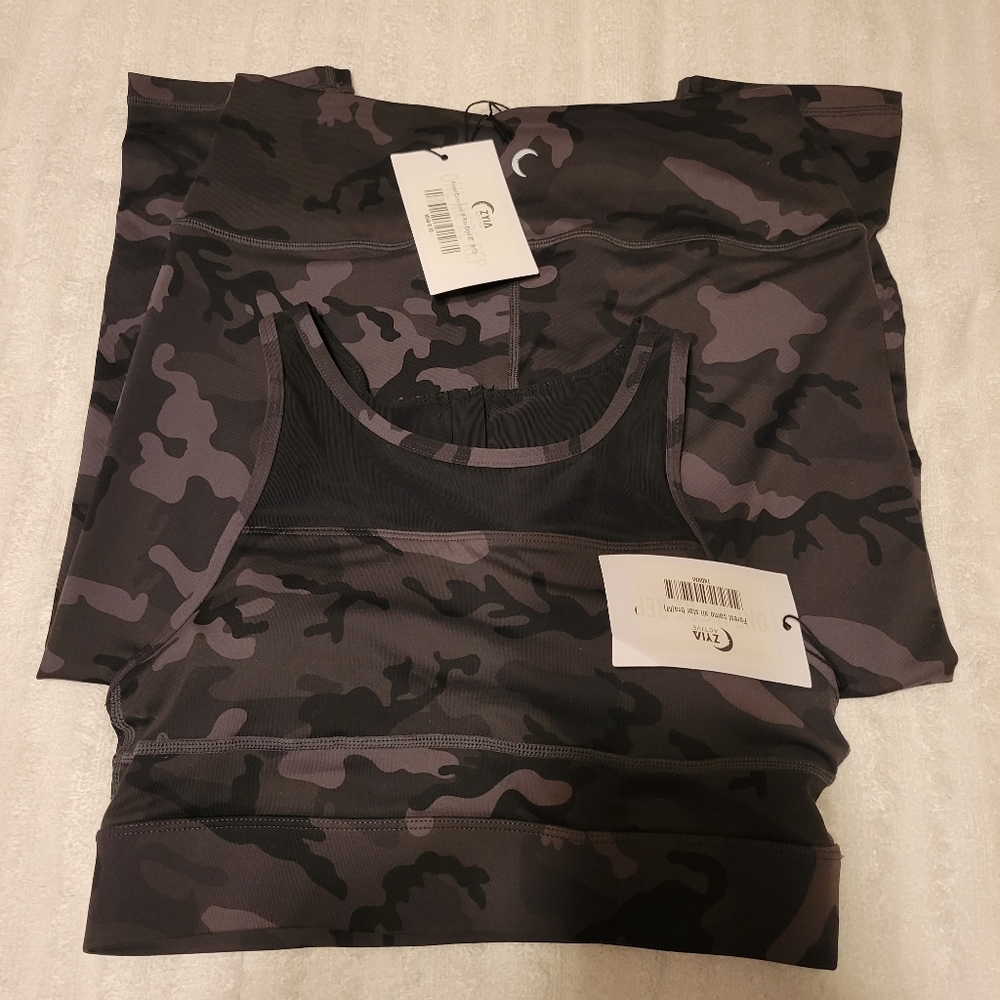 ZYIA Forest Camo All Star Bra & HR Leggings Set